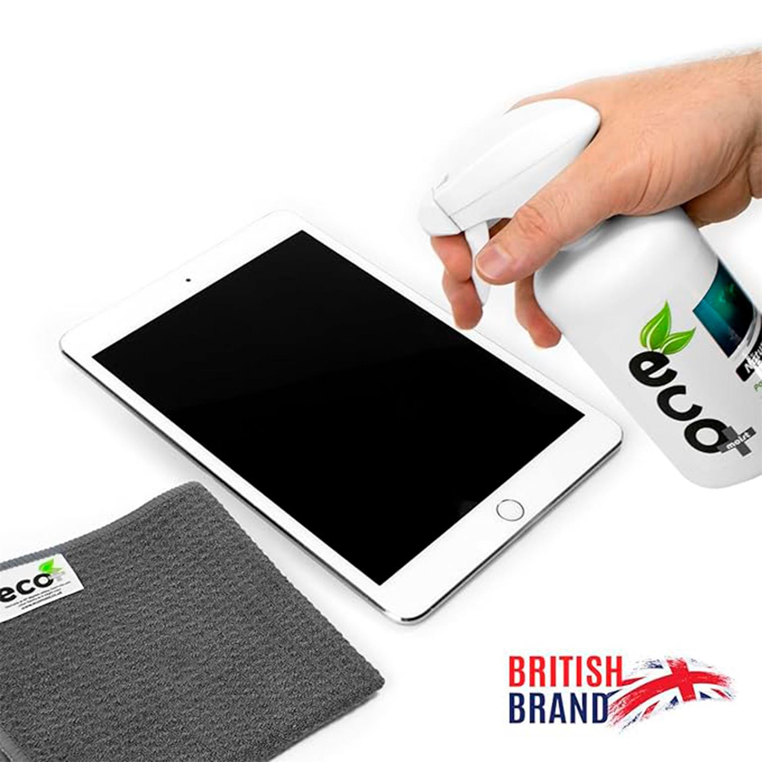 Ecomoist Bildschirm Reinigungsset – für Smartphones und andere Geräte, 2 Mikrofasertücher, Displayreiniger 500 ml – Weiteres Produktbild 1