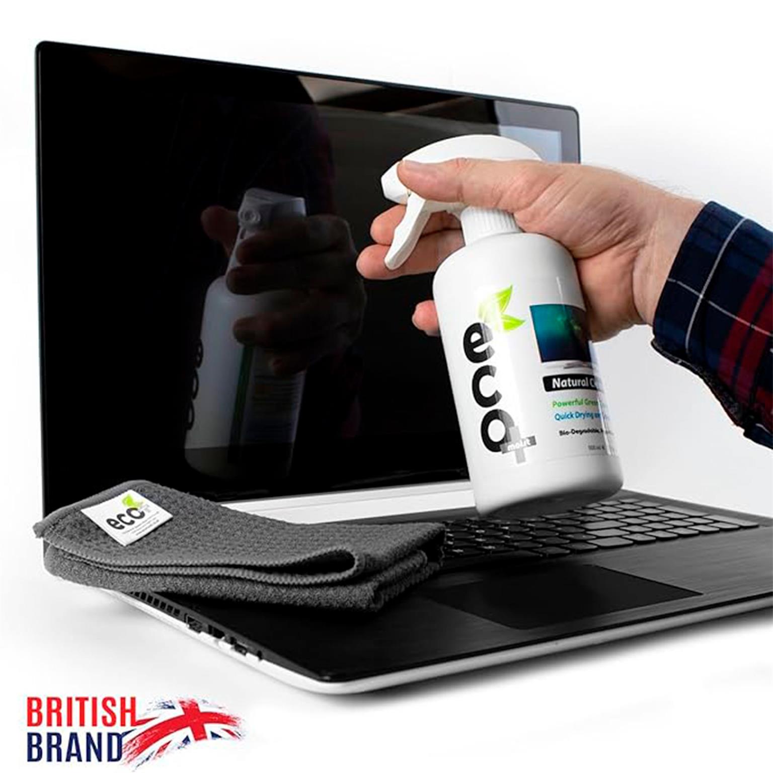 Ecomoist Bildschirm Reinigungsset – für Smartphones und andere Geräte, 2 Mikrofasertücher, Displayreiniger 500 ml – Weiteres Produktbild 3