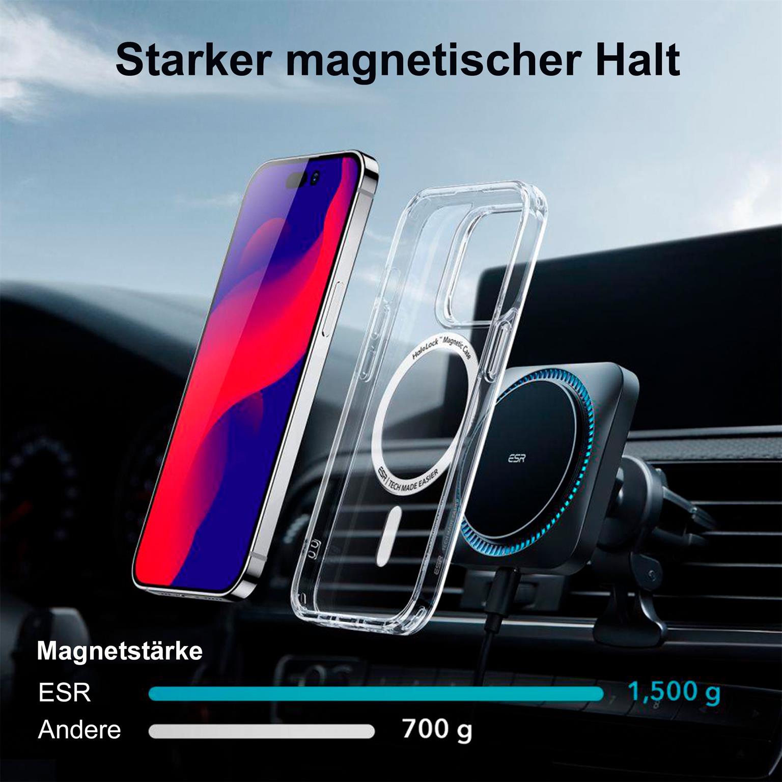 ESR Classic Hybrid MagSafe-Hülle mit HaloLock für iPhone 14 Pro – mit Militärnorm-Schutz – Weiteres Produktbild 3