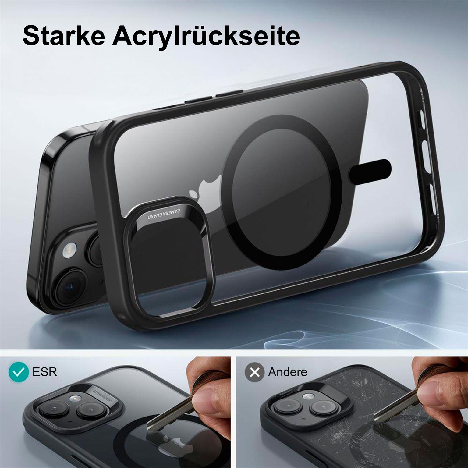 ESR Classic Hybrid MagSafe-Hülle mit HaloLock für iPhone 15 – mit Militärnorm-Schutz – Weiteres Produktbild 6 ESR Classic Hybrid MagSafe-Hülle mit HaloLock für iPhone 15 – mit Militärnorm-Schutz – Weiteres Produktbild 6