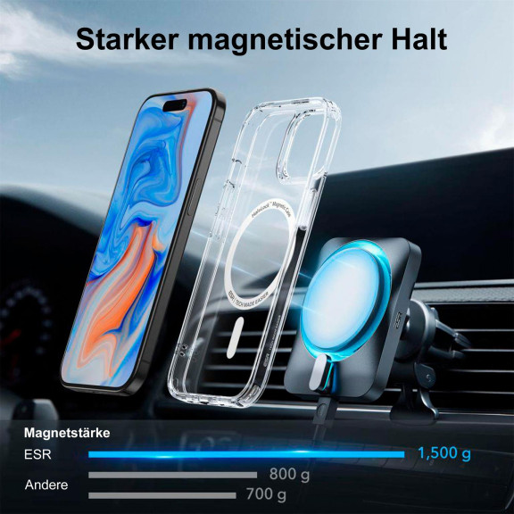 ESR Classic Hybrid MagSafe-Hülle mit HaloLock für iPhone 15 – mit Militärnorm-Schutz – Weiteres Produktbild 2 ESR Classic Hybrid MagSafe-Hülle mit HaloLock für iPhone 15 – mit Militärnorm-Schutz – Weiteres Produktbild 2