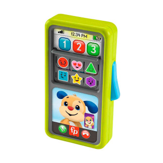 Fisher-Price Lernspaß 2-in-1 Smartphone – Interaktives Spielzeugtelefon, Pädagogisches Smartphone mit Lernfunktionen – Grün