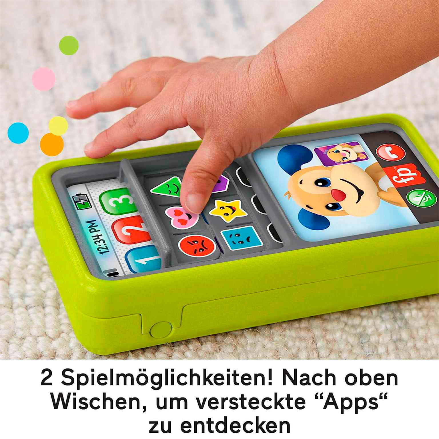 Fisher-Price Lernspaß 2-in-1 Smartphone – Interaktives Spielzeugtelefon, Pädagogisches Smartphone mit Lernfunktionen – Weiteres Produktbild 2