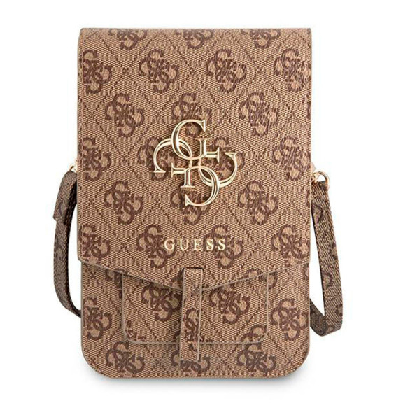 Guess Handtasche – elegante Umhängetasche für Smartphones mit goldenem Big Logo, AllOver 4G Logo Serie – Weiteres Produktbild 2