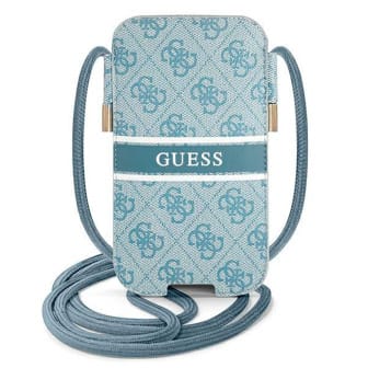 Guess Handytasche – elegante Umhängetasche für Smartphones mit Guess Stripe, AllOver 4G Logo Serie – Hellblau Guess Handytasche – elegante Umhängetasche für Smartphones mit Guess Stripe, AllOver 4G Logo Serie – Hellblau
