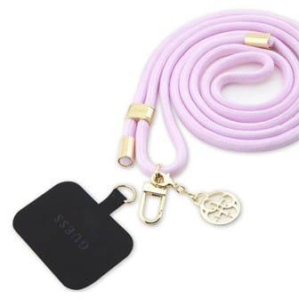 Guess Handyband zum Umhängen – Universal-Handyband mit Guess 4G-Logo für Smartphones, CBDY Serie, Kordelgürtel – Lila Guess Handyband zum Umhängen – Universal-Handyband mit Guess 4G-Logo für Smartphones, CBDY Serie, Kordelgürtel – Lila