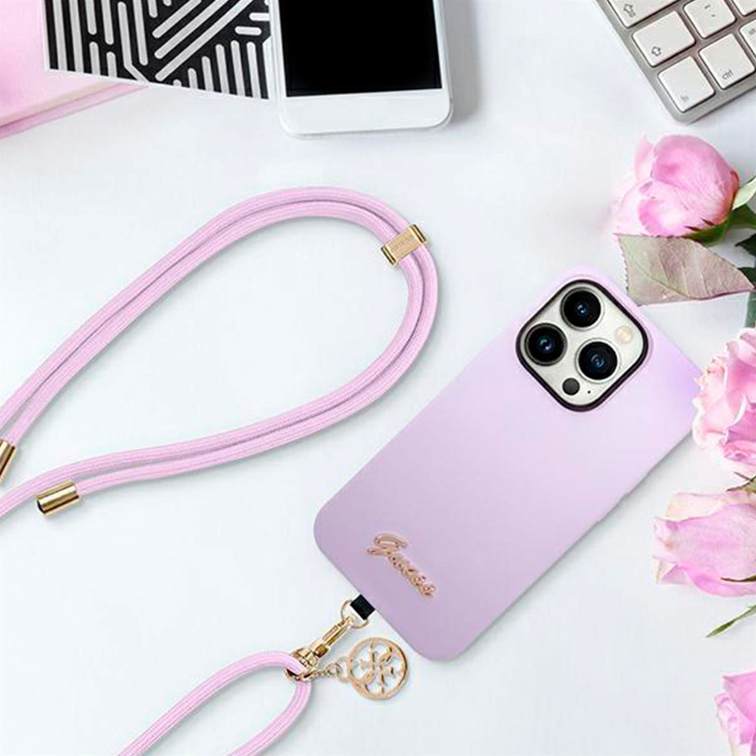 Guess Handyband zum Umhängen – Universal-Handyband mit Guess 4G-Logo für Smartphones, CBDY Serie, Kordelgürtel – Weiteres Produktbild 4 Guess Handyband zum Umhängen – Universal-Handyband mit Guess 4G-Logo für Smartphones, CBDY Serie, Kordelgürtel – Weiteres Produktbild 4