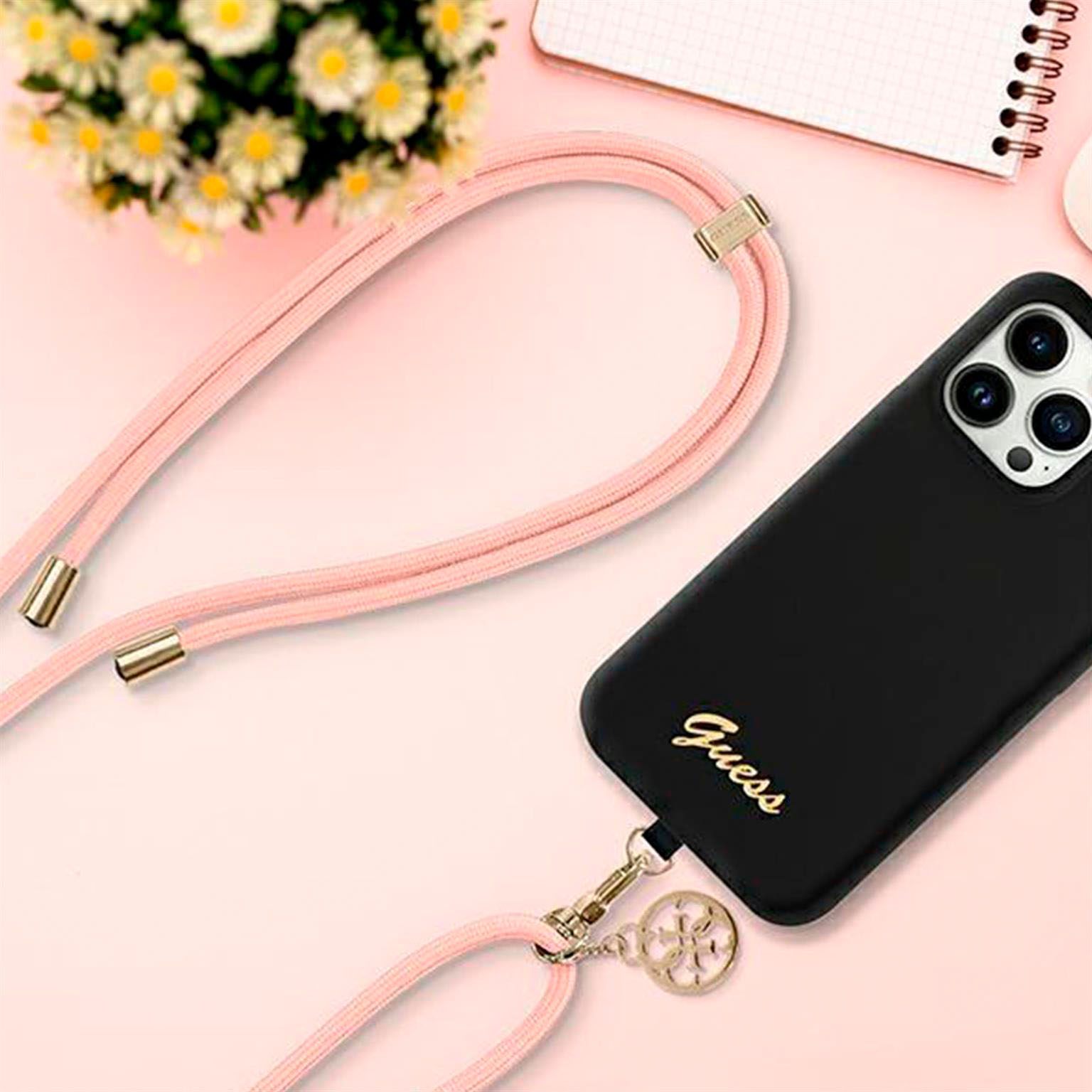 Guess Handyband zum Umhängen – Universal-Handyband mit Guess 4G-Logo für Smartphones, CBDY Serie, Kordelgürtel – Weiteres Produktbild 3
