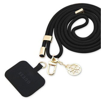 Guess Handyband zum Umhängen – Universal-Handyband mit Guess 4G-Logo für Smartphones, CBDY Serie, Kordelgürtel – Schwarz