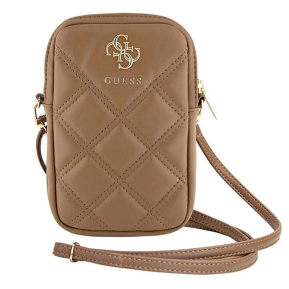 Guess Zip Quilted 4G Tasche – Handy Crossbody Tasche, Smartphone Umhängetasche aus Leder mit Reißverschluss – Weiteres Produktbild 2 Guess Zip Quilted 4G Tasche – Handy Crossbody Tasche, Smartphone Umhängetasche aus Leder mit Reißverschluss – Weiteres Produktbild 2