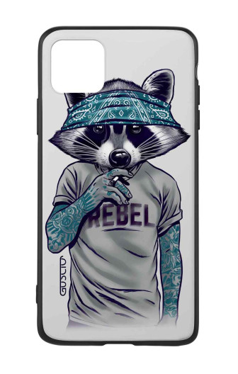 Guscio 2C Cover iPhone 11 Designer Schutzhülle – Raccoon with Bandana Guscio 2C Cover iPhone 11 Designer Schutzhülle – Raccoon with Bandana