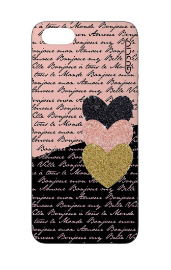 Guscio 2C Cover iPhone 5s Designer Schutzhülle – Pink Black Lettering and Hearts Guscio 2C Cover iPhone 5s Designer Schutzhülle – Pink Black Lettering and Hearts