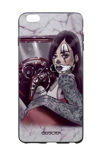 Guscio 2C Cover iPhone 7 Plus Designer Schutzhülle – Pin Up Chicana in Car Guscio 2C Cover iPhone 7 Plus Designer Schutzhülle – Pin Up Chicana in Car