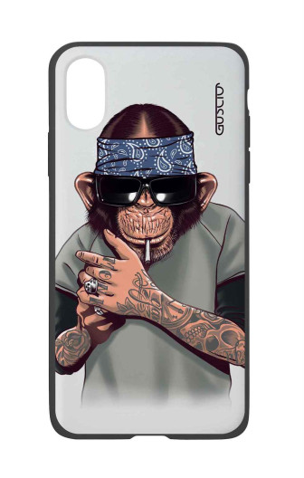 Guscio 2C Cover iPhone XS Max Designer Schutzhülle – Chimp with Bandana Guscio 2C Cover iPhone XS Max Designer Schutzhülle – Chimp with Bandana