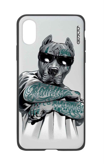 Guscio 2C Cover iPhone XS Designer Schutzhülle – Tattooed Pitbull Guscio 2C Cover iPhone XS Designer Schutzhülle – Tattooed Pitbull