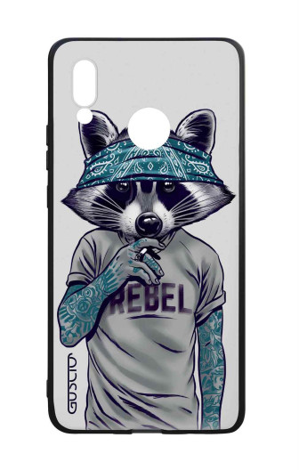 Guscio 2C Cover Huawei P30 Lite New Edition Designer Schutzhülle – Raccoon with Bandana Guscio 2C Cover Huawei P30 Lite New Edition Designer Schutzhülle – Raccoon with Bandana