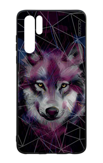 Guscio 2C Cover Huawei P30 Pro Designer Schutzhülle – Neon Wolf