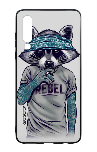 Guscio 2C Cover Huawei P30 Designer Schutzhülle – Raccoon with Bandana Guscio 2C Cover Huawei P30 Designer Schutzhülle – Raccoon with Bandana