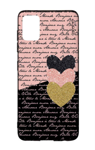 Guscio 2C Cover Samsung Galaxy A51 Designer Schutzhülle – Pink Black Lettering and Hearts Guscio 2C Cover Samsung Galaxy A51 Designer Schutzhülle – Pink Black Lettering and Hearts