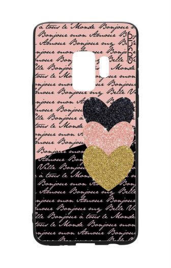 Guscio 2C Cover Samsung Galaxy S9 Designer Schutzhülle – Pink Black Lettering and Hearts Guscio 2C Cover Samsung Galaxy S9 Designer Schutzhülle – Pink Black Lettering and Hearts