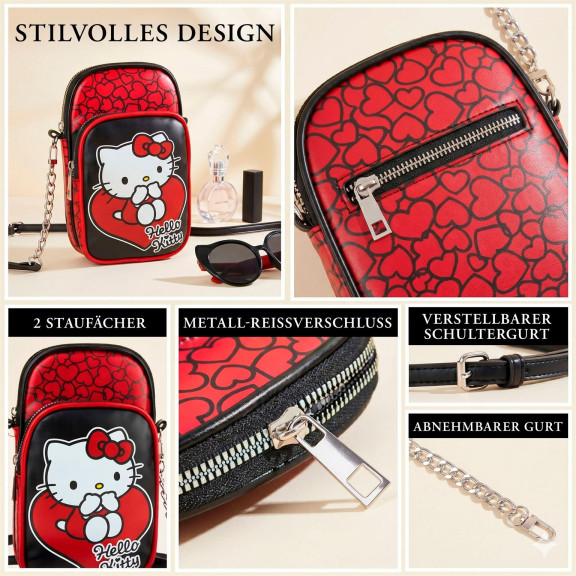 Hello Kitty Hello Kitty Tasche – Mädchen Handtasche Teenager Tasche mit Reißverschluss und Schultergurt – Weiteres Produktbild 2