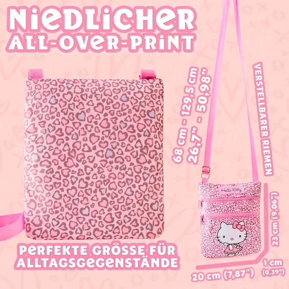 Hello Kitty Hello Kitty Tasche – Mädchen Handtasche Teenager Tasche mit Reißverschluss und Schultergurt – Weiteres Produktbild 2 Hello Kitty Hello Kitty Tasche – Mädchen Handtasche Teenager Tasche mit Reißverschluss und Schultergurt – Weiteres Produktbild 2