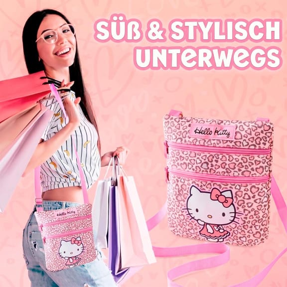 Hello Kitty Hello Kitty Tasche – Mädchen Handtasche Teenager Tasche mit Reißverschluss und Schultergurt – Weiteres Produktbild 6 Hello Kitty Hello Kitty Tasche – Mädchen Handtasche Teenager Tasche mit Reißverschluss und Schultergurt – Weiteres Produktbild 6