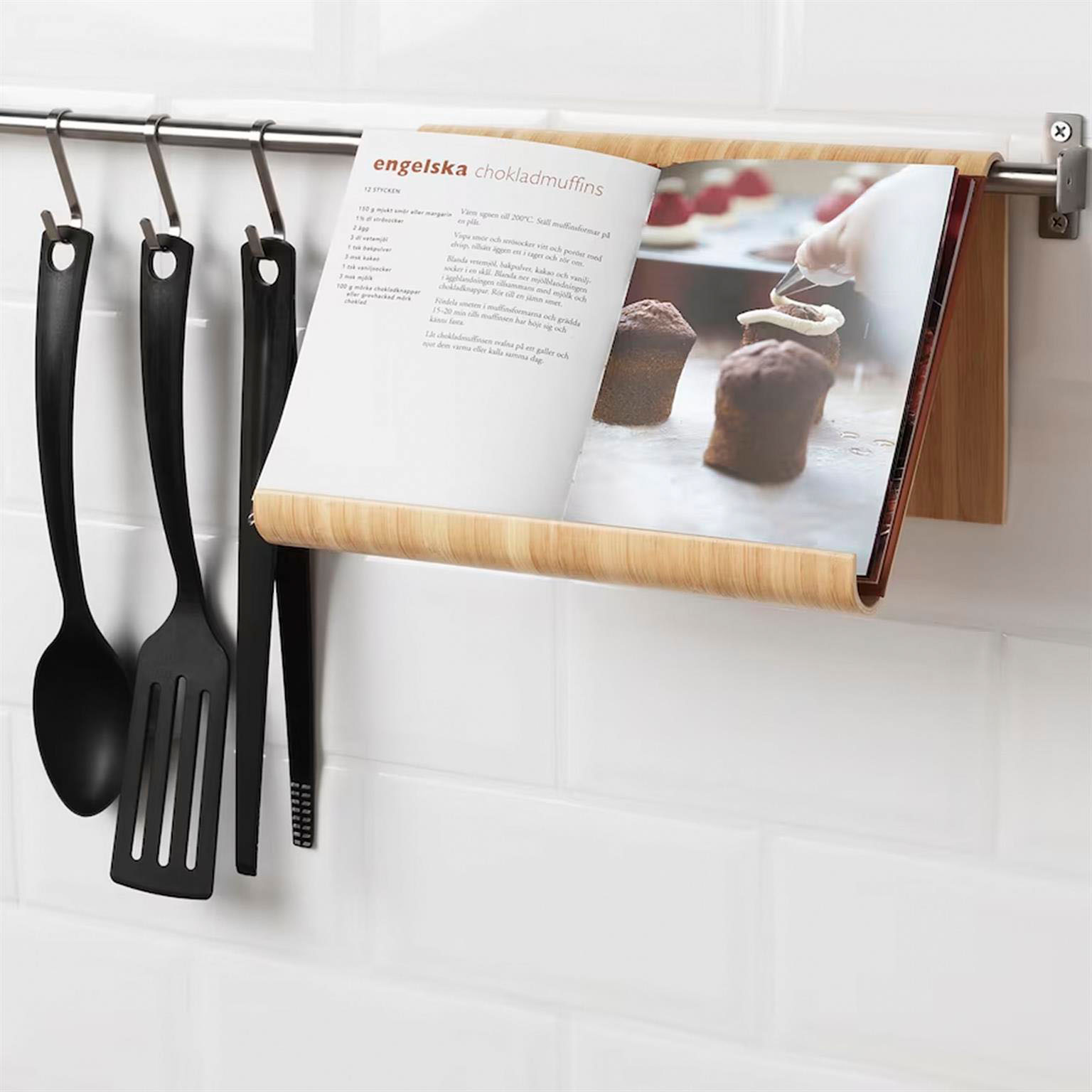 IKEA VIVALLA Tablet Halter – Bambusfurnier, Tablet Ständer 26x17 cm, Robust und Nachhaltig – Weiteres Produktbild 3