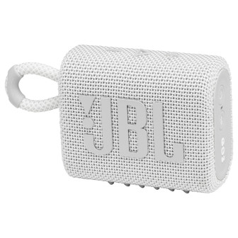 JBL GO 3 – Wasserdichter tragbarer Lautsprecher, Bluetooth 5.4, kompakter Lautsprecher, lange Akkulaufzeit – White
