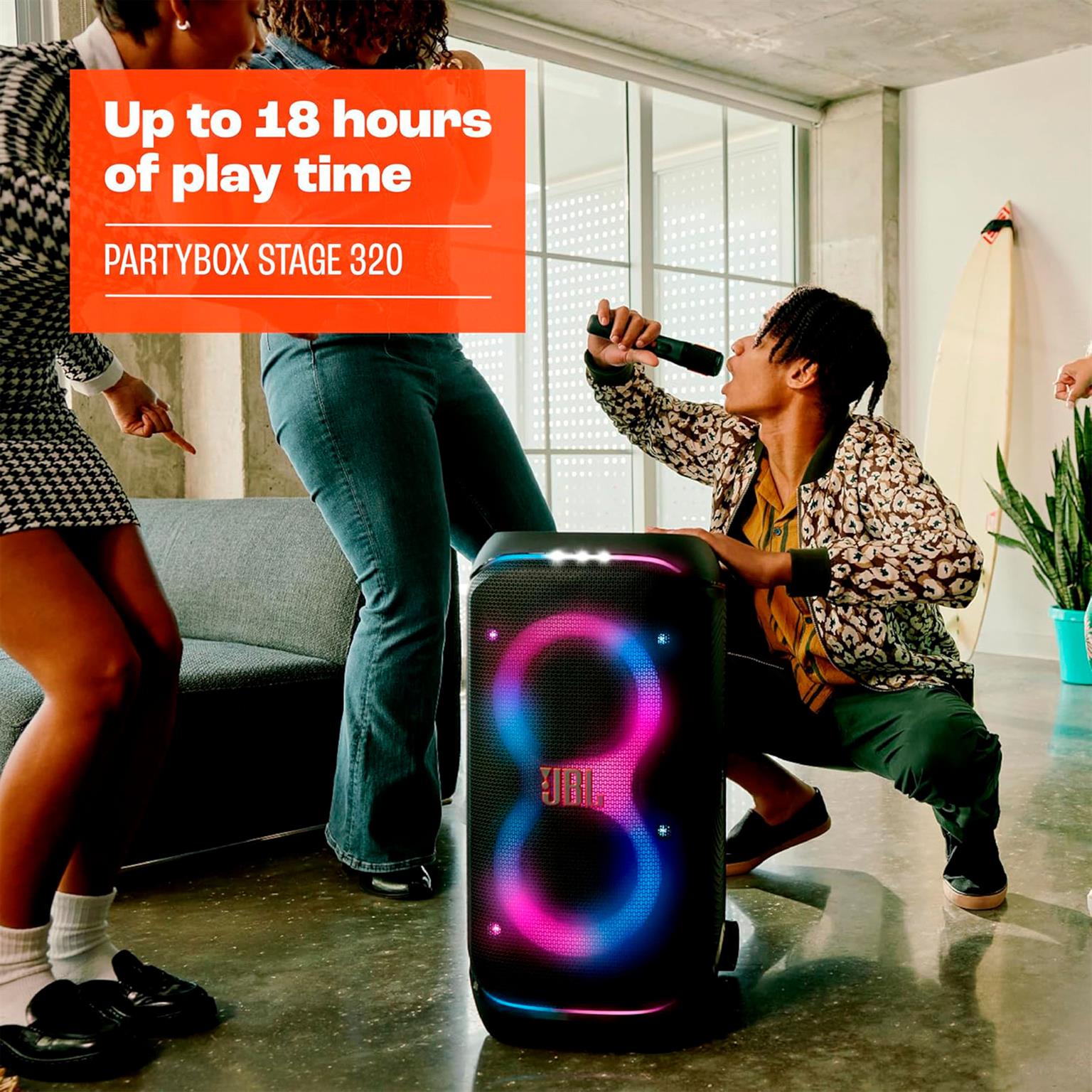 JBL PartyBox Stage 320 – Transportabler Bluetooth-Lautsprecher mit langer Akkulaufzeit und integrierter Lichtshow – Weiteres Produktbild 6