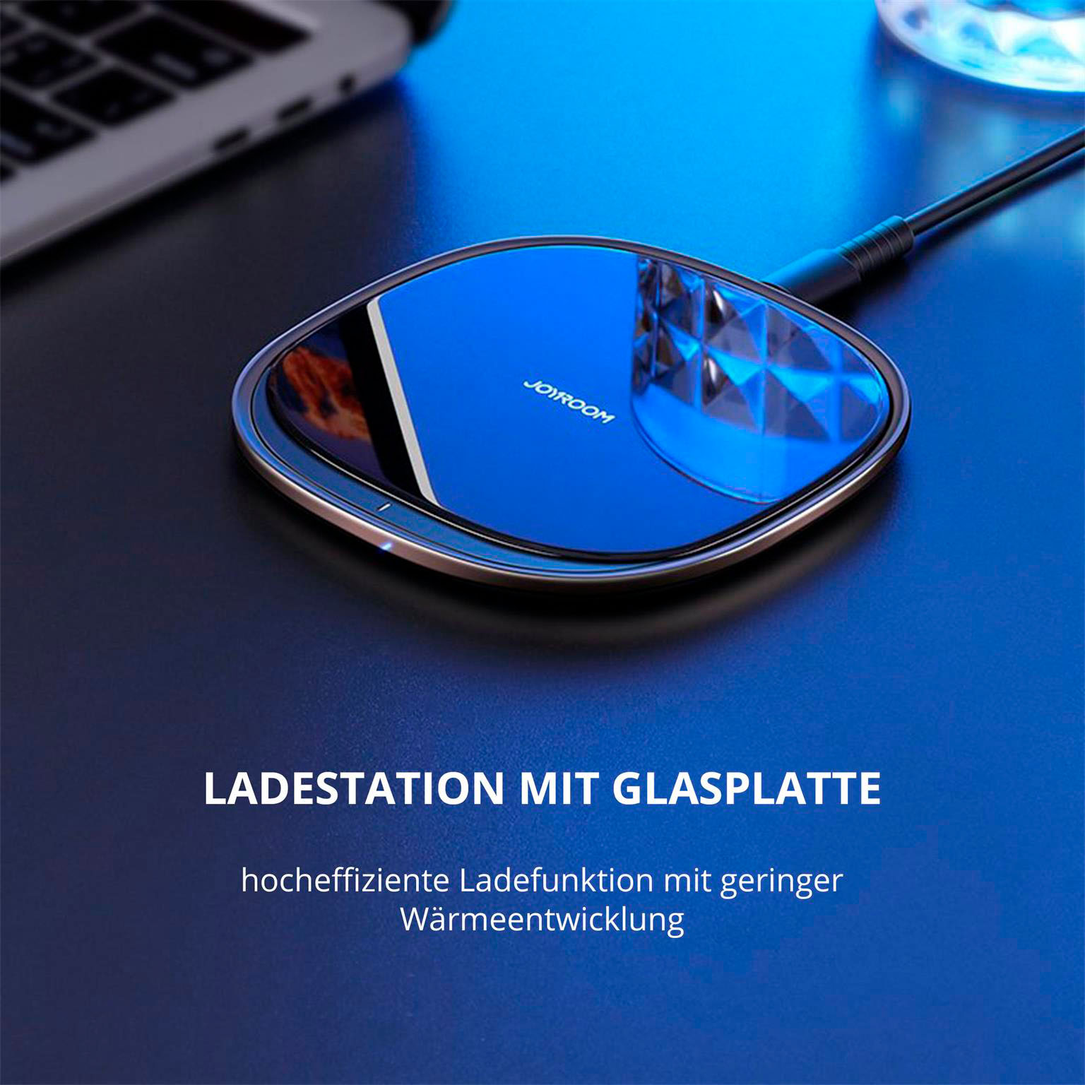 Joyroom Qi-Ladegerät 15W – kabellose Ladestation mit USB-C Eingang, Induktionsladegerät für Qi-Geräte – Weiteres Produktbild 1