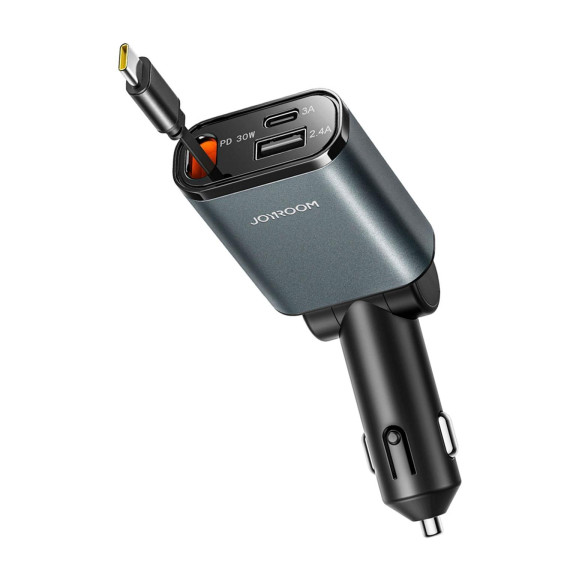 JOYROOM JR-CCL07 Auto Ladeadapter – Zigarettenanzünder USB Adapter 30W mit 3 Anschlüssen und Kabel – Weiteres Produktbild 1