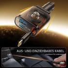 JOYROOM JR-CCL07 Auto Ladeadapter – Zigarettenanzünder USB Adapter 30W mit 3 Anschlüssen und Kabel – Produktbild 2