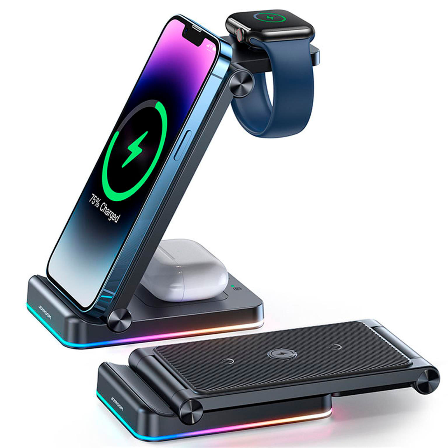 Joyroom 3in1 Induktionsladegerät für Apple Geräte – iPhone, Apple Watch, Airpods gleichzeitig laden – Weiteres Produktbild 1