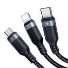 Joyroom Mehrfach Ladekabel 3 in 1 – USB A auf Lightning USB C Micro USB Kabel Universal Ladekabel 3.5A 1,2m – Produktbild 2