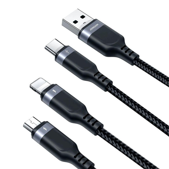 Joyroom Mehrfach Ladekabel 3 in 1 – USB A auf Lightning USB C Micro USB Kabel Universal Ladekabel 3.5A 1,2m – Weiteres Produktbild 4