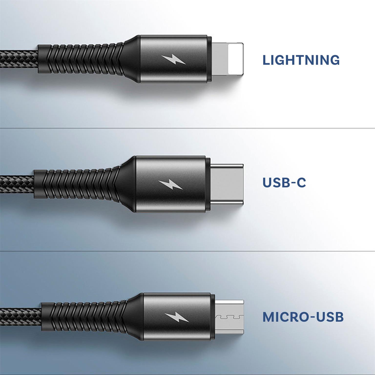 Joyroom 3in1 Kabel USB – Lightning / Type C / Micro USB 15cm – Ein einziges Kabel für alle Geräte – Weiteres Produktbild 5