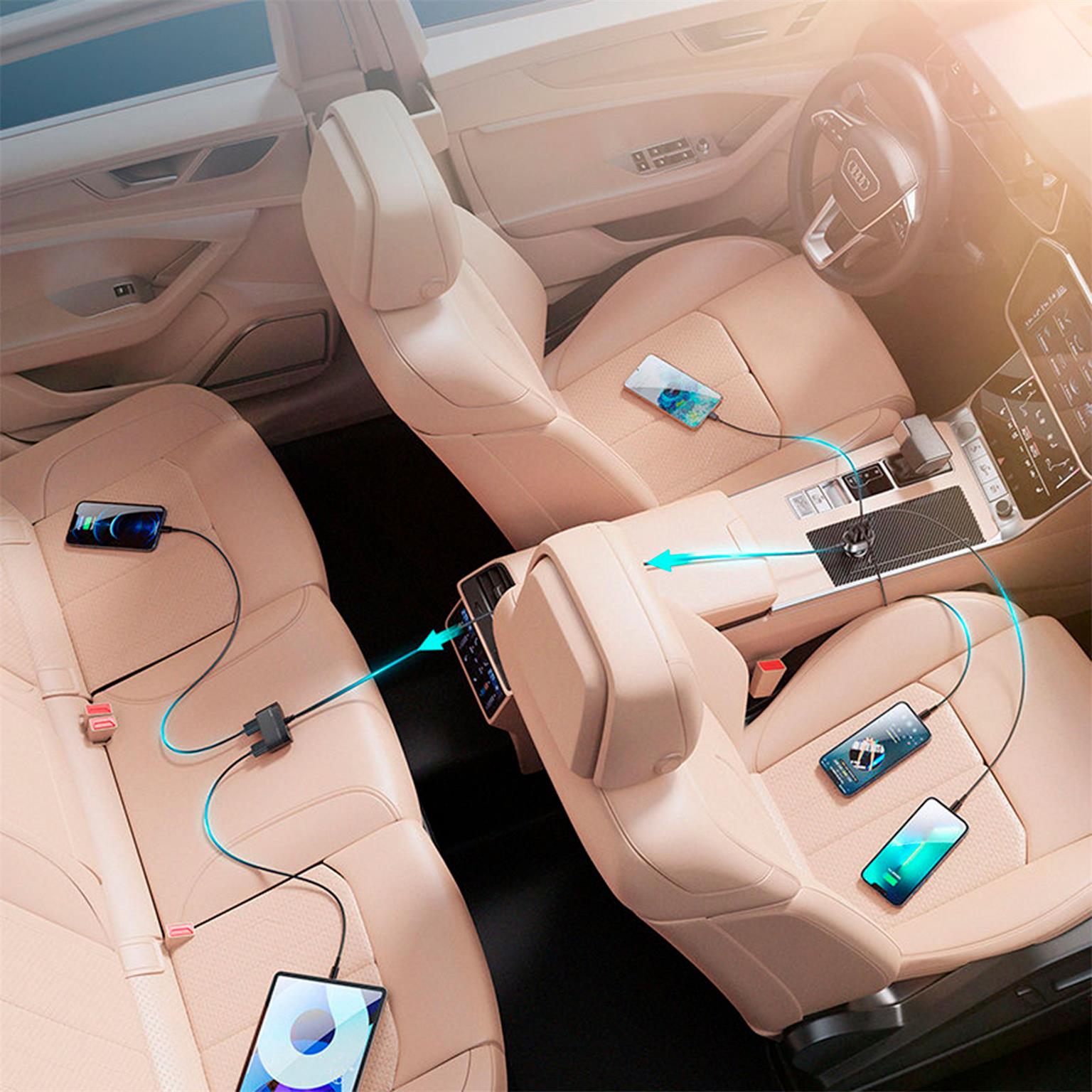 Joyroom Autoladegerät – für Smartphones und andere Geräte, Kfz-Ladegerät, 5x USB-A Anschlüsse – Weiteres Produktbild 2