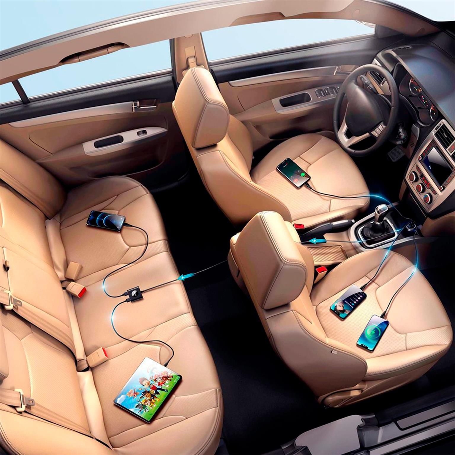 Joyroom Autoladegerät – für Smartphones und andere Geräte, Kfz-Ladegerät, 3x USB-A + 2x USB-C Anschlüsse – Weiteres Produktbild 3 Joyroom Autoladegerät – für Smartphones und andere Geräte, Kfz-Ladegerät, 3x USB-A + 2x USB-C Anschlüsse – Weiteres Produktbild 3