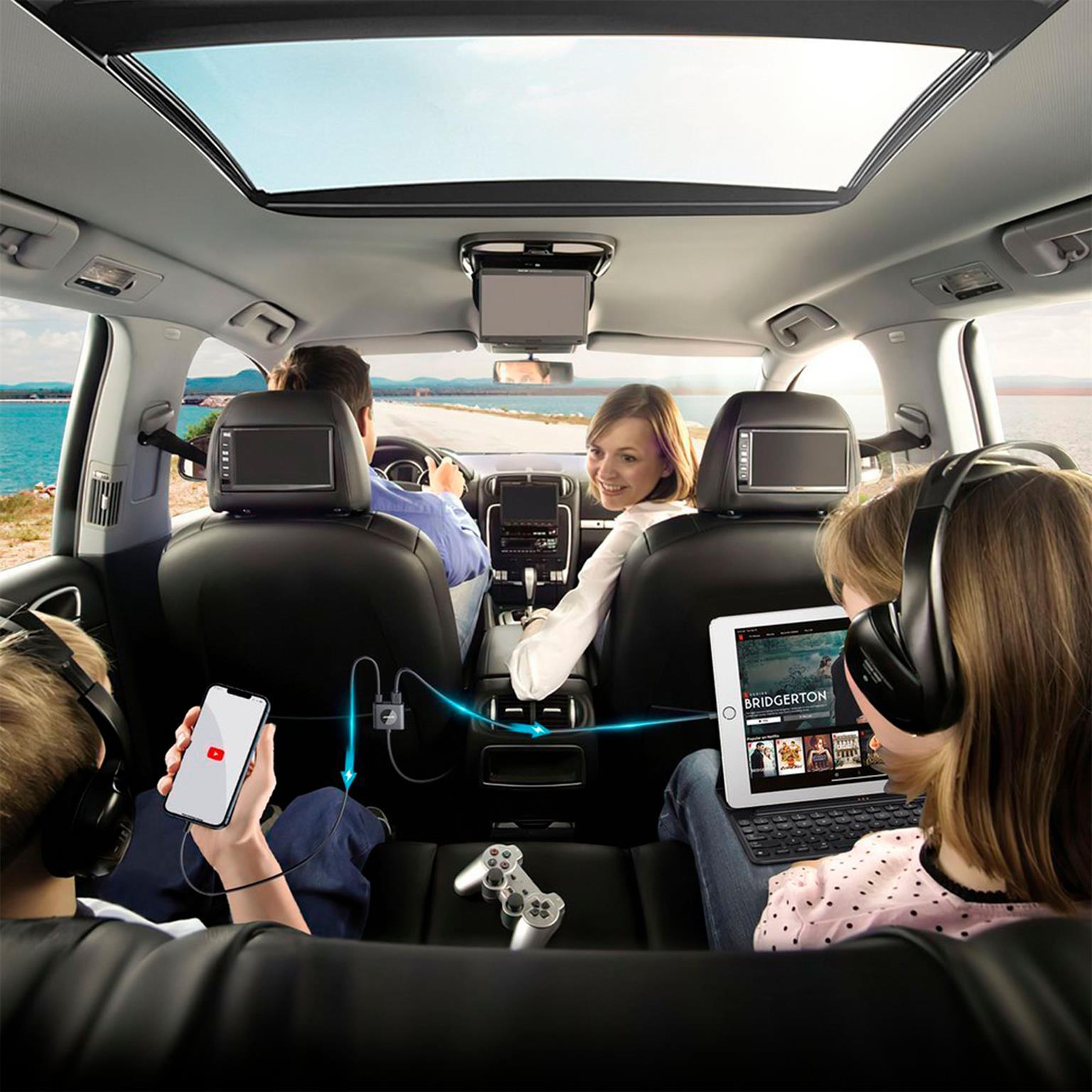 Joyroom Autoladegerät – für Smartphones und andere Geräte, Kfz-Ladegerät, 3x USB-A + 2x USB-C Anschlüsse – Weiteres Produktbild 4