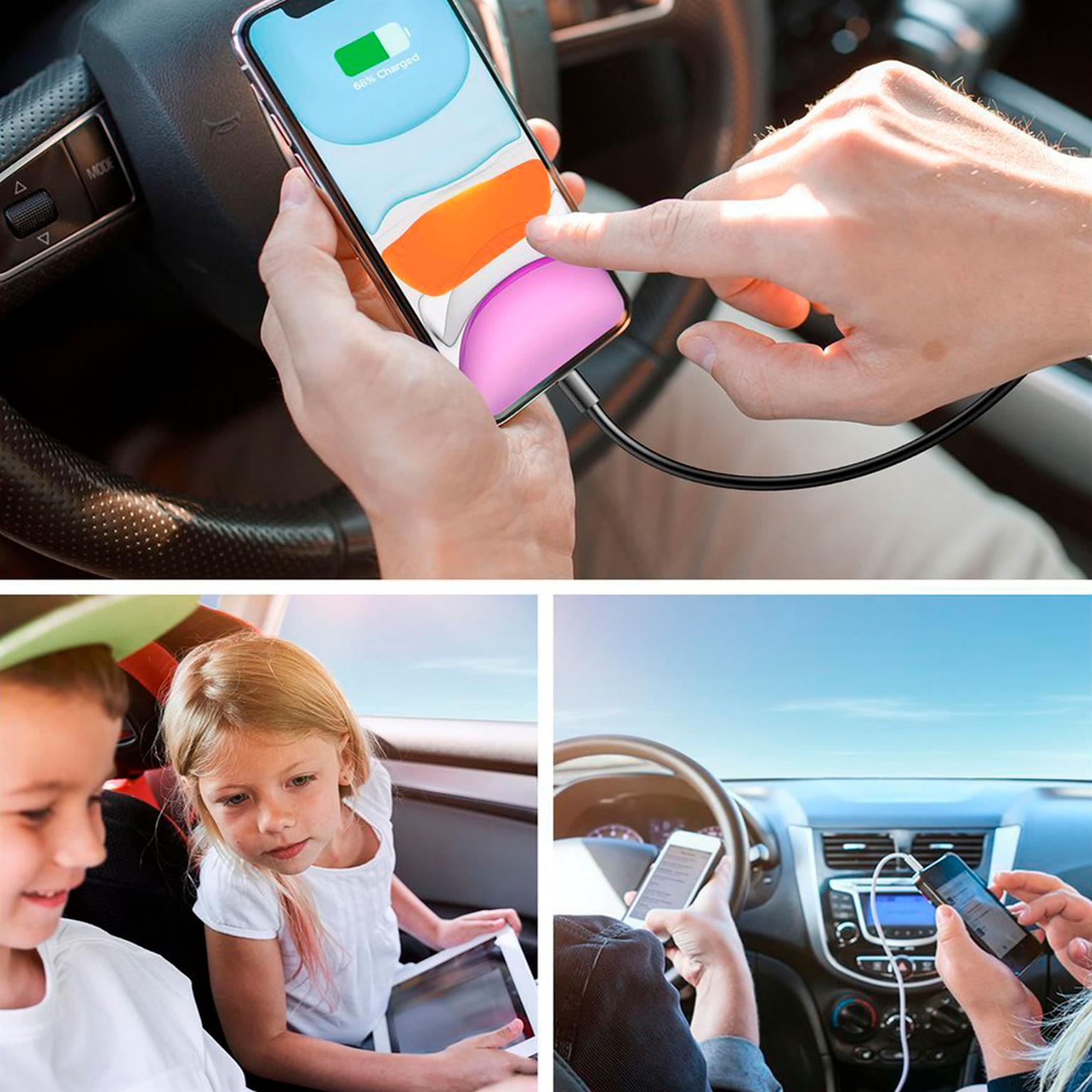 Joyroom Autoladegerät – für Smartphones und andere Geräte, Kfz-Ladegerät, 3x USB-A + 2x USB-C Anschlüsse – Weiteres Produktbild 6