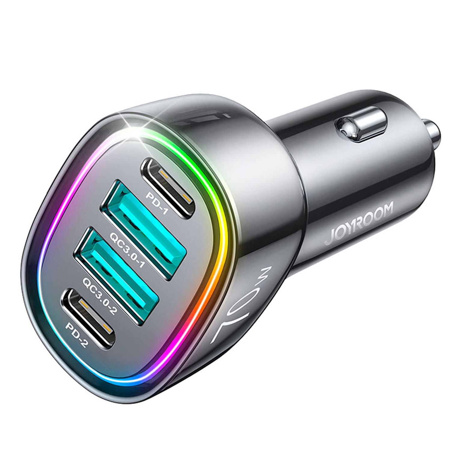 Joyroom Auto Ladegerät - Zigarettenanzünder USB-Ladegerät, Autoladeadapter 2x USB-A + 2x USB-C Anschluss, 70W – undefined