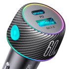 Joyroom Autoladegerät 60W USB-C USB-A – Dual Autoladegerät, Kfz Schnellladegerät mit Hintergrundbeleuchtung – Produktbild 4