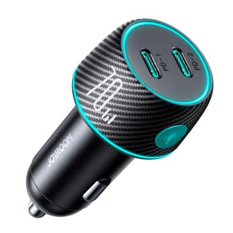 Joyroom Autoladegerät 2x USB-C 70W – USB-C Ladegerät für Zigarettenanzünder 70 Watt LED Beleuchtung – Schwarz Joyroom Autoladegerät 2x USB-C 70W – USB-C Ladegerät für Zigarettenanzünder 70 Watt LED Beleuchtung – Schwarz