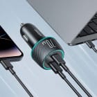 Joyroom Autoladegerät 2x USB-C 70W – USB-C Ladegerät für Zigarettenanzünder 70 Watt LED Beleuchtung – Produktbild 2
