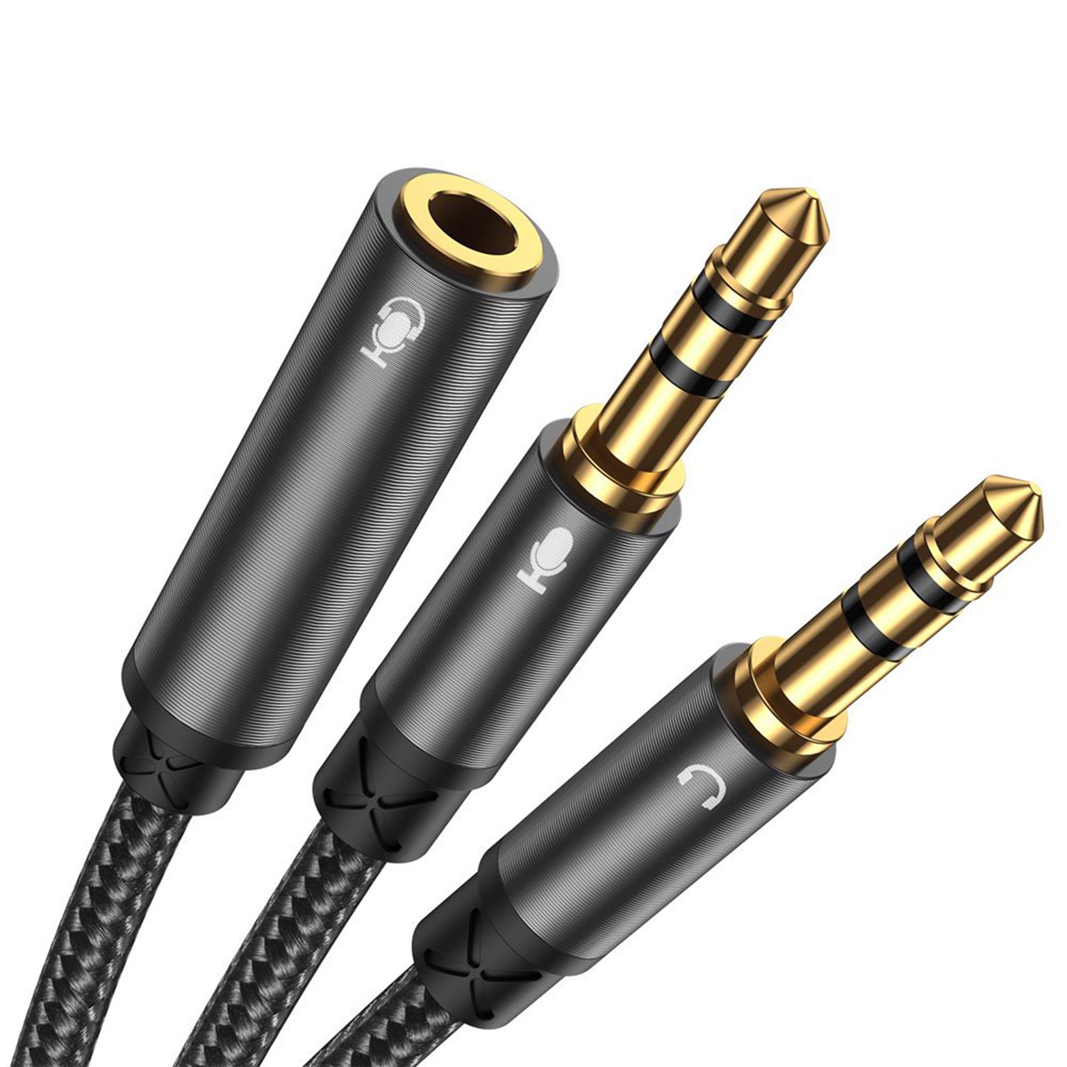 Joyroom AUX-Splitterkabel 3,5mm – Audio Splitter Kabel AUX Y-Kabel für Kopfhörer und Mikrofon – undefined