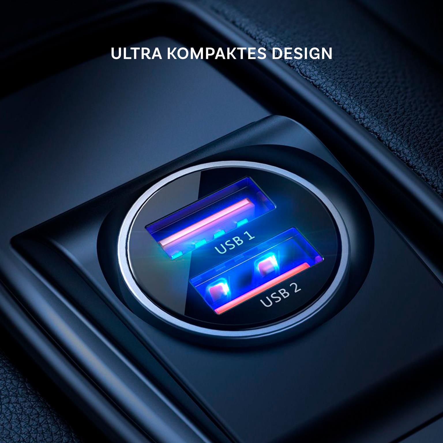 Joyroom Auto Ladegerät - Zigarettenanzünder USB-Ladegerät, Autoladeadapter 2x USB 3.1 A Anschluss, 30W – Weiteres Produktbild 1