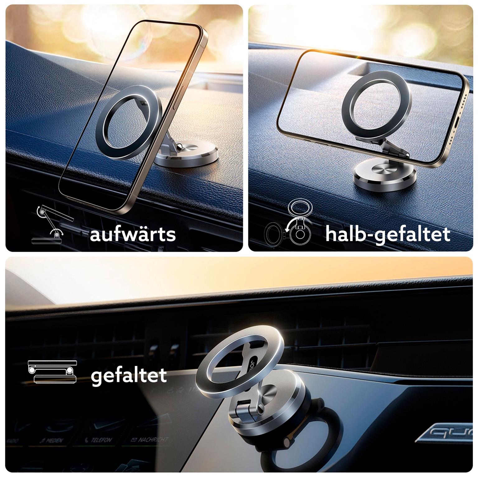 Joyroom faltbare magnetische Smartphone-Halterung – Magnetische Handyhalterung Auto, Autotelefonhalterung – Weiteres Produktbild 6 Joyroom faltbare magnetische Smartphone-Halterung – Magnetische Handyhalterung Auto, Autotelefonhalterung – Weiteres Produktbild 6