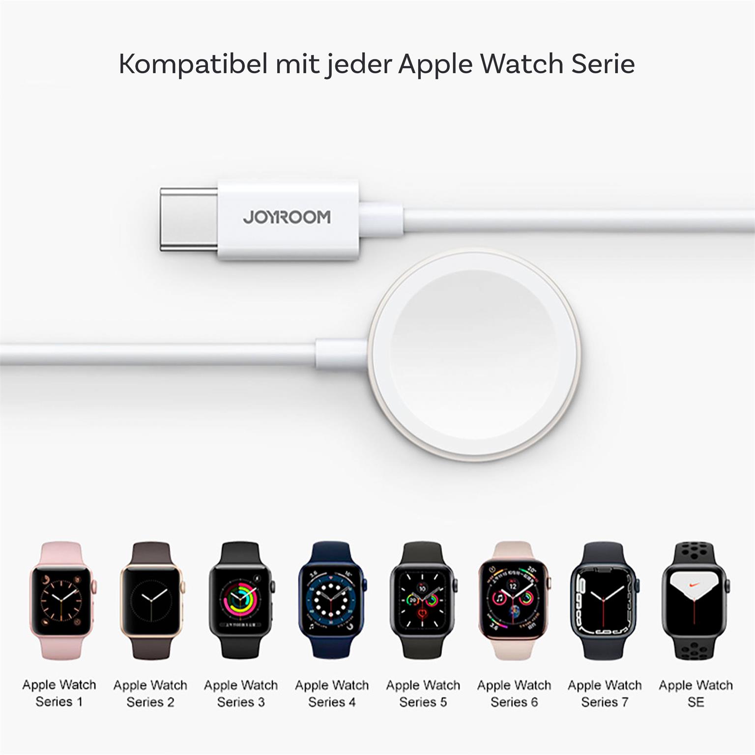 Joyroom Magnetladekabel – Wireless Ladestation für Apple Watch, Kabel mit USB-C Anschluss, Länge 1,2 m – Weiteres Produktbild 1