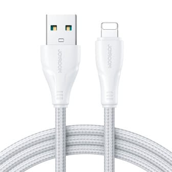 Joyroom Ladekabel – USB A auf Lightning für iPhone und iPad, Schnellladekabel Surpass Serie, Nylon, Länge 3,0m – Weiß Joyroom Ladekabel – USB A auf Lightning für iPhone und iPad, Schnellladekabel Surpass Serie, Nylon, Länge 3,0m – Weiß